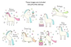 Lovely Unicorn Doodle Clipart Greeting Cards Creator Product Image 5