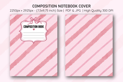 Watercolor Pink Stripe Composition Notebook Cover | Notebook Product Image 1
