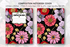 Anemone &amp; Zinnia Flower Compostion Notebook Cover | Notebook Product Image 1