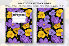Crocus &amp; Pansy Flower Composition Notebook Cover | Notebook Product Image 1