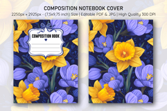 Daffodil &amp; Crocus Flower Composition Notebook Cover | Notebo Product Image 1