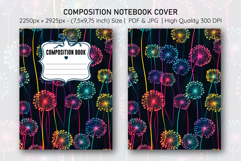 Neon Dandelion Compostion Notebook Cover | Notebook Cover Product Image 1