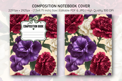 Carnation &amp; Petunia Flower Composition Notebook Cover | Note Product Image 1