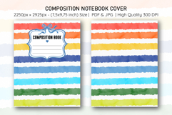 Watercolor Colorful Stripe Composition Notebook Cover | Note Product Image 1