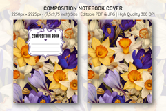 Daffodil &amp; Crocus Flower Composition Notebook Cover | Notebo Product Image 1