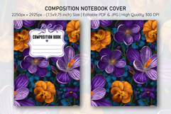 Crocus &amp; Pansy Flower Composition Notebook Cover | Notebook Product Image 1