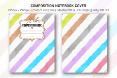 Watercolor Colorful Stripe Composition Notebook Cover | Note Product Image 1