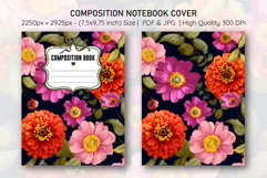 Anemone &amp; Zinnia Flower Compostion Notebook Cover | Notebook Product Image 1