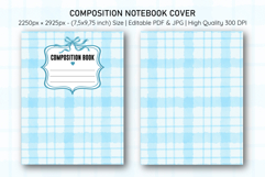 Watercolor Blue Plaid Composition Notebook Cover | Notebook Product Image 1