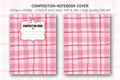 Watercolor Pink Stripe Composition Notebook Cover | Notebook Product Image 1