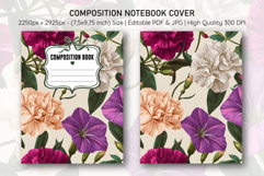 Carnation &amp; Petunia Flower Composition Notebook Cover | Note Product Image 1
