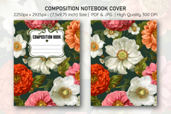 Anemone &amp; Zinnia Flower Compostion Notebook Cover | Notebook Product Image 1