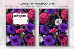 Carnation &amp; Petunia Flower Composition Notebook Cover | Note Product Image 1