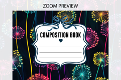 Neon Dandelion Compostion Notebook Cover | Notebook Cover Product Image 2