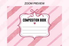 Watercolor Pink Stripe Composition Notebook Cover | Notebook Product Image 2