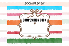 Watercolor Colorful Stripe Composition Notebook Cover | Note Product Image 2