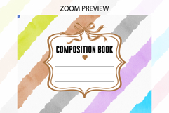 Watercolor Colorful Stripe Composition Notebook Cover | Note Product Image 2