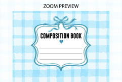 Watercolor Blue Plaid Composition Notebook Cover | Notebook Product Image 2