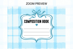 Watercolor Blue Plaid Composition Notebook Cover | Notebook Product Image 2