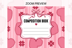 Heart &amp; Flower Composition Notebook Cover | Notebook Cover Product Image 2