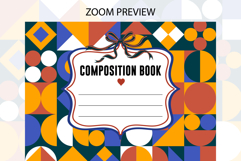 Bauhaus Pattern Composition Notebook Cover | Notebook Cover Product Image 2