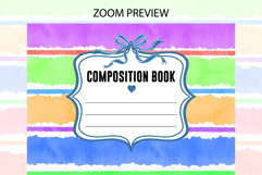 Watercolor Colorful Stripe Composition Notebook Cover | Note Product Image 2