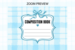 Watercolor Blue Plaid Composition Notebook Cover | Notebook Product Image 2