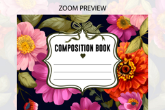 Anemone &amp; Zinnia Flower Compostion Notebook Cover | Notebook Product Image 2