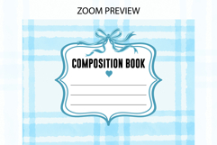 Watercolor Blue Plaid Composition Notebook Cover | Notebook Product Image 2