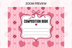 Heart &amp; Flower Composition Notebook Cover | Notebook Cover Product Image 2