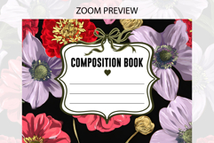 Anemone &amp; Zinnia Flower Compostion Notebook Cover | Notebook Product Image 2