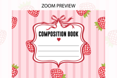 Strawberyy Composition Notebook Cover | Notebook Cover Product Image 2