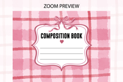 Watercolor Pink Stripe Composition Notebook Cover | Notebook Product Image 2