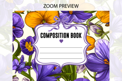 Crocus &amp; Pansy Flower Composition Notebook Cover | Notebook Product Image 2