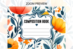 Watercolor Whimsical Floral Compostion Notebook Cover | Note Product Image 2