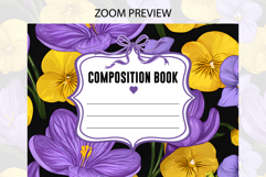Crocus &amp; Pansy Flower Composition Notebook Cover | Notebook Product Image 2