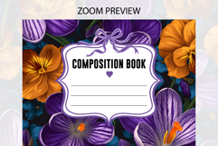 Crocus &amp; Pansy Flower Composition Notebook Cover | Notebook Product Image 2