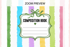 Watercolor Colorful Stripe Composition Notebook Cover | Note Product Image 2