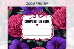Carnation &amp; Petunia Flower Composition Notebook Cover | Note Product Image 2