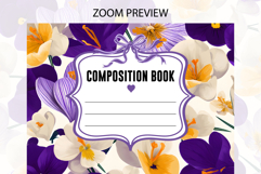 Crocus &amp; Pansy Flower Composition Notebook Cover | Notebook Product Image 2