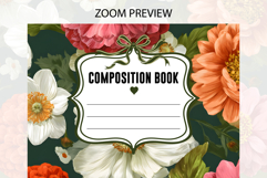 Anemone &amp; Zinnia Flower Compostion Notebook Cover | Notebook Product Image 2