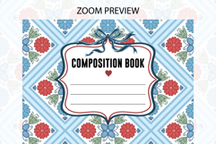 Folk Flower Composition Notebook Cover | Notebook Cover Product Image 2