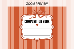 Fall Stripe Composition Notebook Cover | Notebook Cover Product Image 2