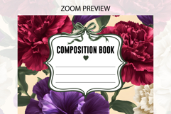 Carnation &amp; Petunia Flower Composition Notebook Cover | Note Product Image 2