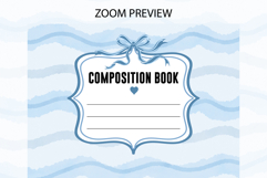 Watercolor Blue Stripe Composition Notebook Cover | Notebook Product Image 2
