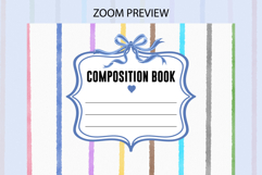 Watercolor Colorful Stripe Composition Notebook Cover | Note Product Image 2