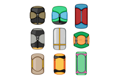 Different compression bags vector set for camping gear Product Image 1