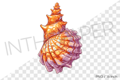 Purple gradient conch PNG clam clipart marine cartoon illust Product Image 1