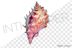 Mint pink fantasy conch PNG clam clipart marine cartoon Product Image 1