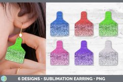 Bundle of six Confetti Glitter cow tag earrings sublimation designs.